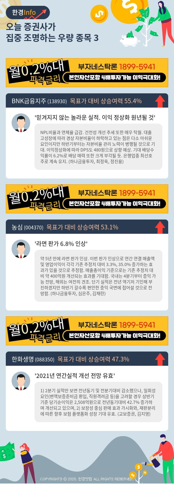 [핫클릭]오늘 증권사가 집중 조명하는 우량 종목 3