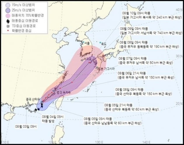 태풍 '루핏' 예상경로 / 사진 = 기상청 홈페이지 제공 