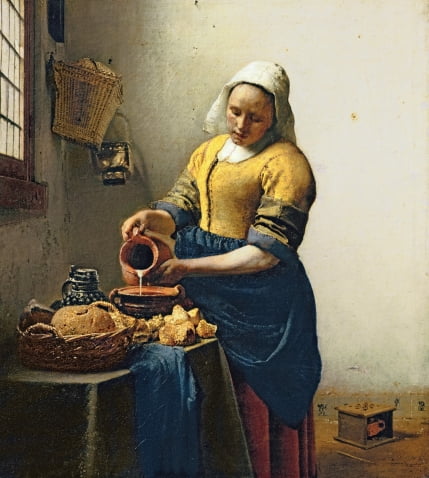 우유 따르는 여인, 1658~1660, 암스테르담 국립박물관 