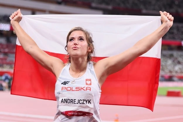 2020 도쿄올림픽 여자 창던지기에서 은메달을 차지한 폴란드 국가대표 마리아 안드레이칙/사진=RMF24
