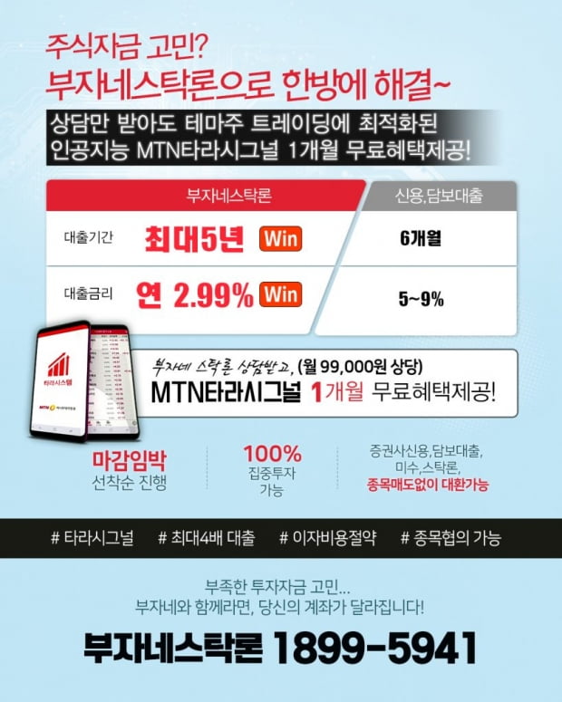 고수들은 기회가 오면 스탁론 이용해 투자한다는데… 연2.99% 부자네스탁론!