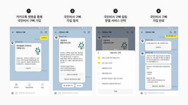 카카오톡으로 국민지원금 알림 받자카카오, 행정안전부와 국민비서 국민지원금 알림 서비스 시작