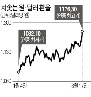 환율 1180원 근접…물가 관리 '경고등'