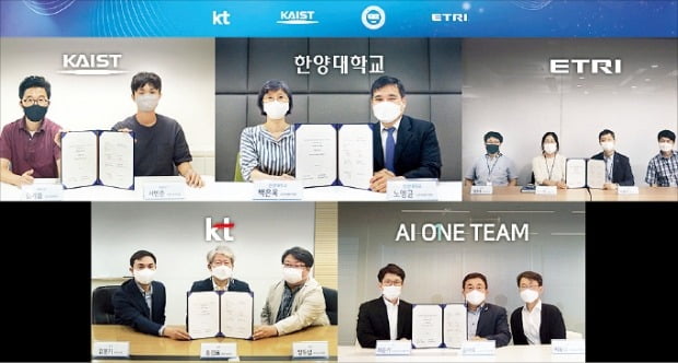 [포토] KT ‘AI 원팀’ 협약식…“초거대 AI 개발 앞당길 것”