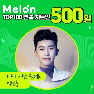 임영웅, 멜론 TOP100 차트 500일 연속 진입…K팝 아이돌 못지 않은 인기