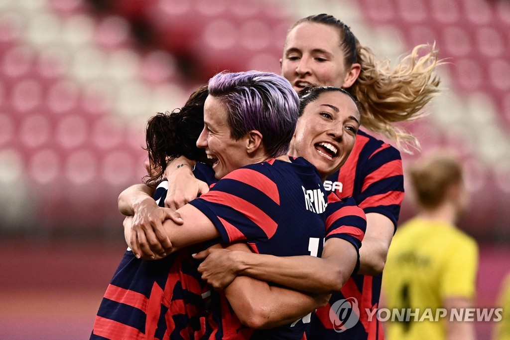 -올림픽- 체면 살린 미국, 여자축구 동메달…호주 4-3으로 제압