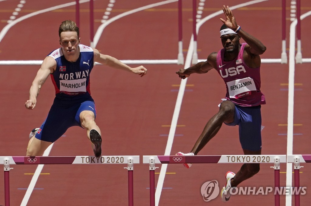 [올림픽] 남자 400ｍ 허들 세계신 바르홀름 "내 인생 최고의 순간"