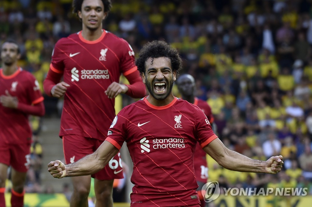 살라흐, EPL 최초 '5시즌 연속 개막전 골'…리버풀, 노리치 완파