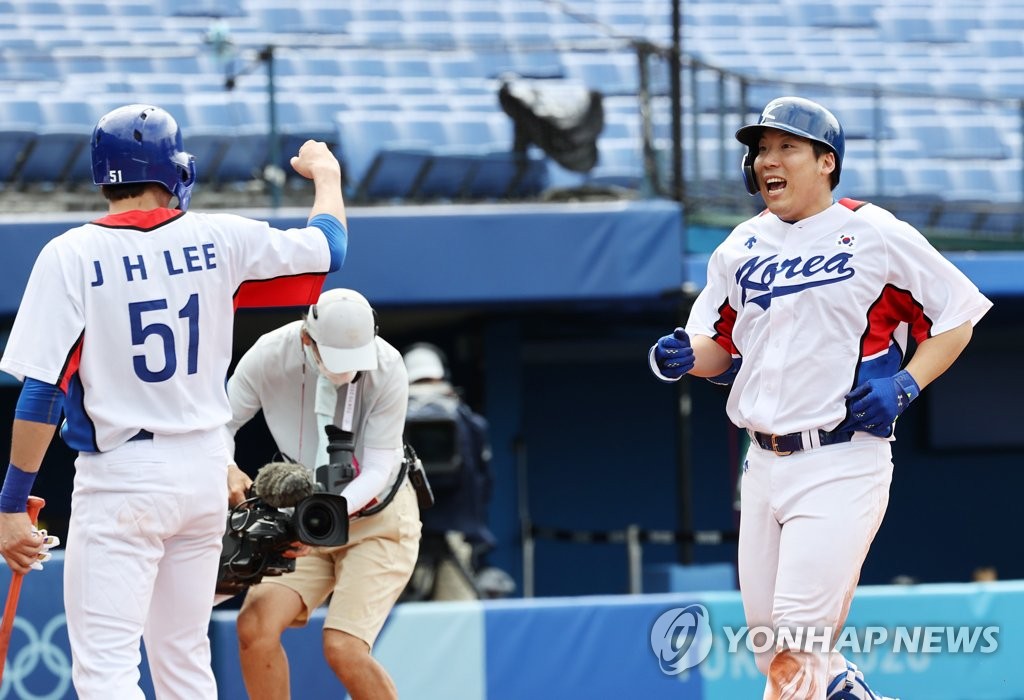 -올림픽- 한국야구, 준결승 진출…이스라엘 11-1, 7회 콜드게임승(종합)