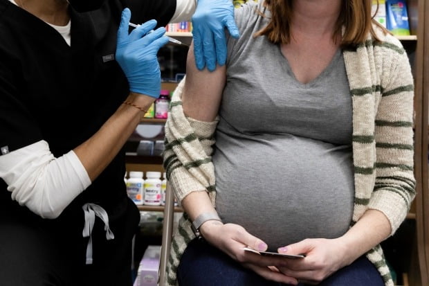 한 임신부가 코로나19 백신을 맞고 있는 모습. 사진은 기사와 무관함. /사진=연합뉴스