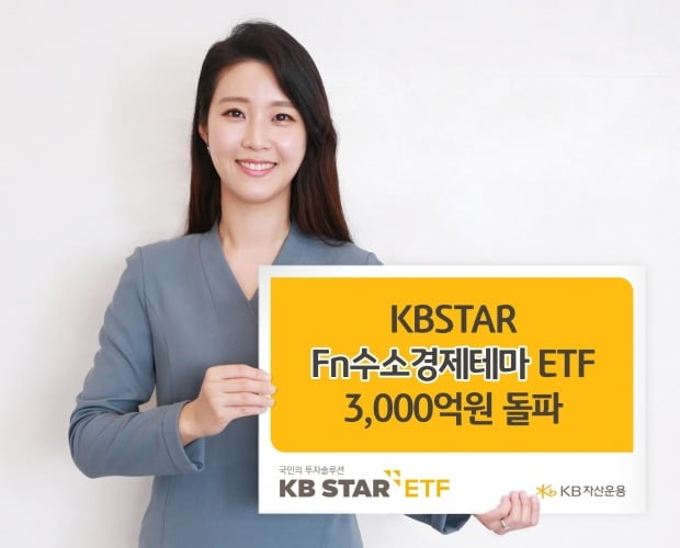 KB자산운용은 'KBSTAR Fn수소경제테마 상장지수펀드(ETF)'의 순자산이 3000억원을 돌파했다고 8일 밝혔다. 이미지=KB자산운용