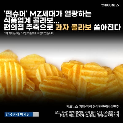 [카드뉴스]'펀슈머' MZ세대가 열광하는 식품업계 콜라보... 편의점 주축으로 핫한 과자 콜라보 쏟아진다