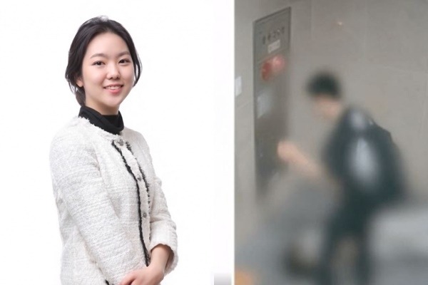 지난달 서울 마포구의 오피스텔에서 남자친구로부터 폭행을 당한 뒤 숨진 황예진씨(25, 오른쪽)와 폭행 당시 상황이 담긴 CCTV 화면. SBS 방송 캡처

