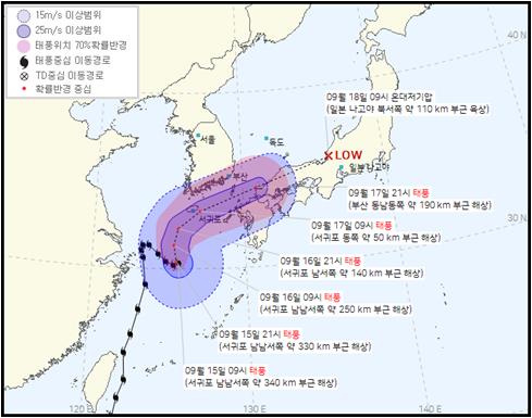 태풍 '찬투' 내일 오후∼모레 본격 영향…강한 비바람 동반