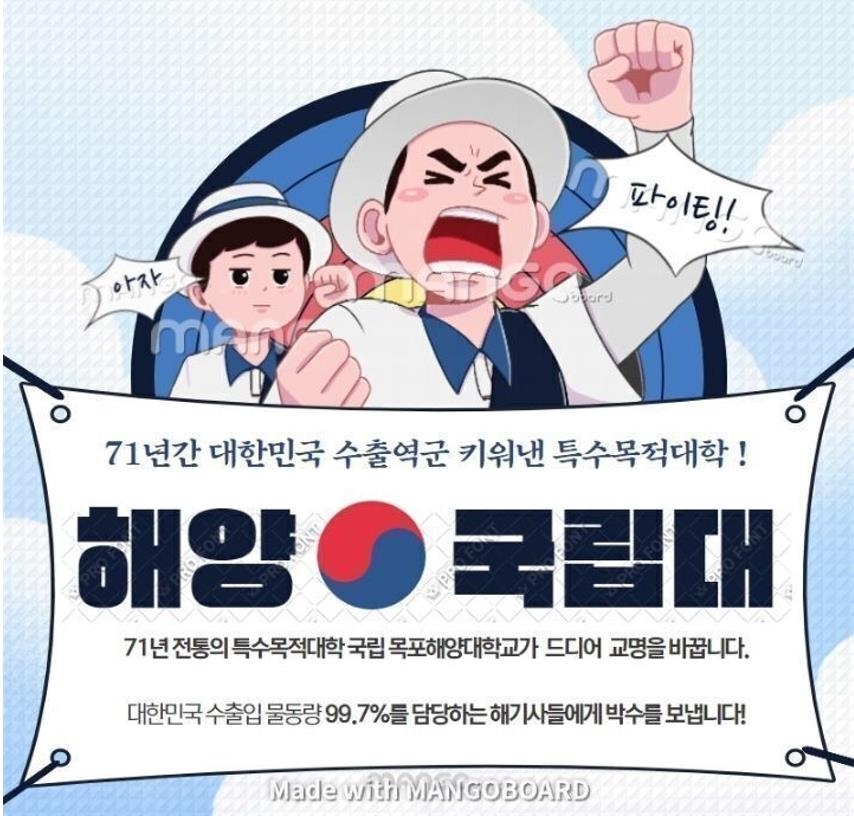 목포해양대 재학생·동문·학부모, "교명 변경해 달라"