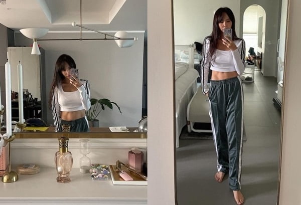 `168㎝·48㎏` 김지우, 복근 탄탄 완벽한 몸매