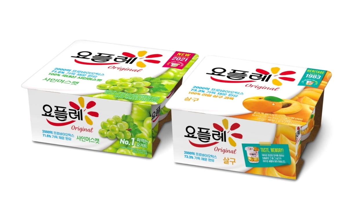 빙그레, 요플레 신제품 `살구·샤인머스캣` 2종 출시