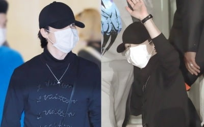 방탄소년단 지민, L사 명품 '올블랙 공항패션'…UN 총회 '출국길' 달궜다