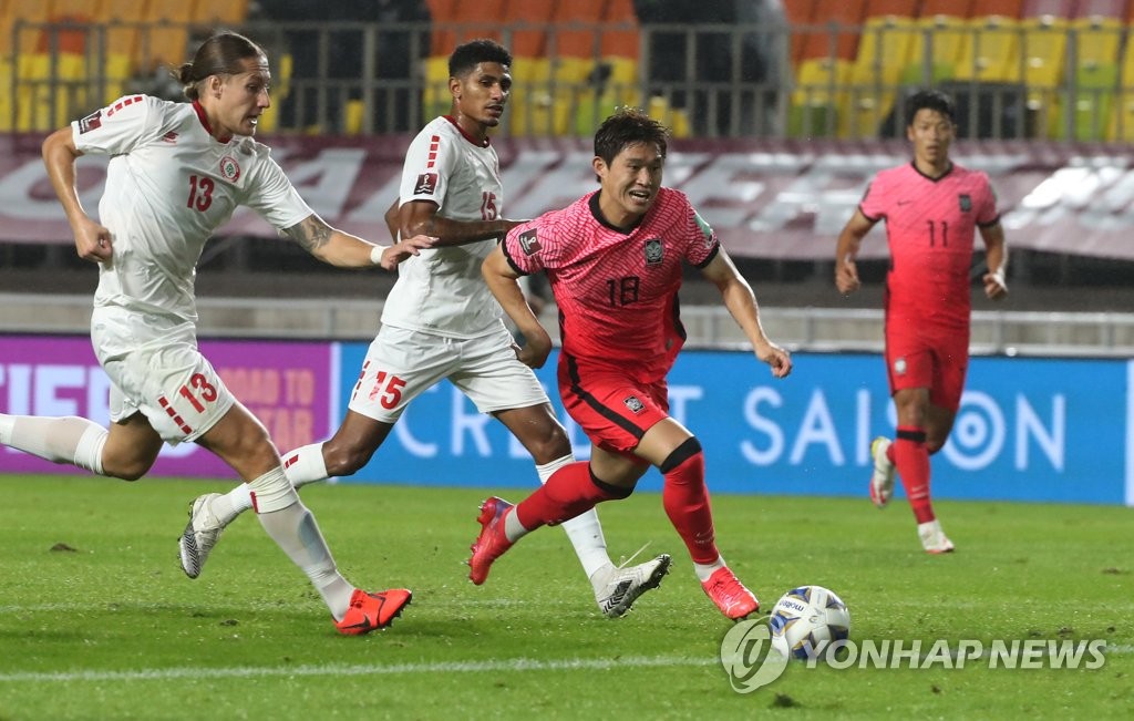 공격진 바꾼 벤투호, 레바논과 최종예선 2차전 전반도 0-0