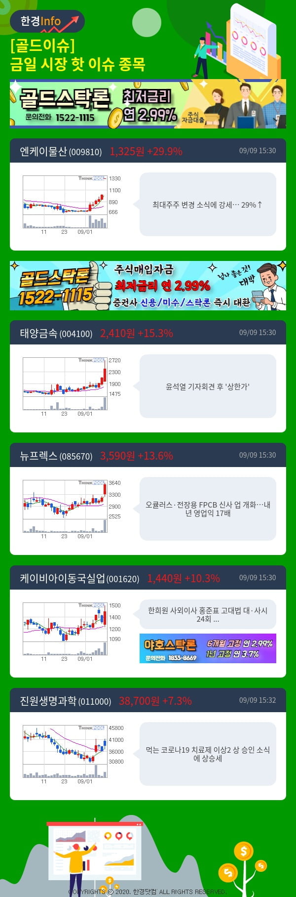 [골드이슈] 금일 시장 핫 이슈 종목