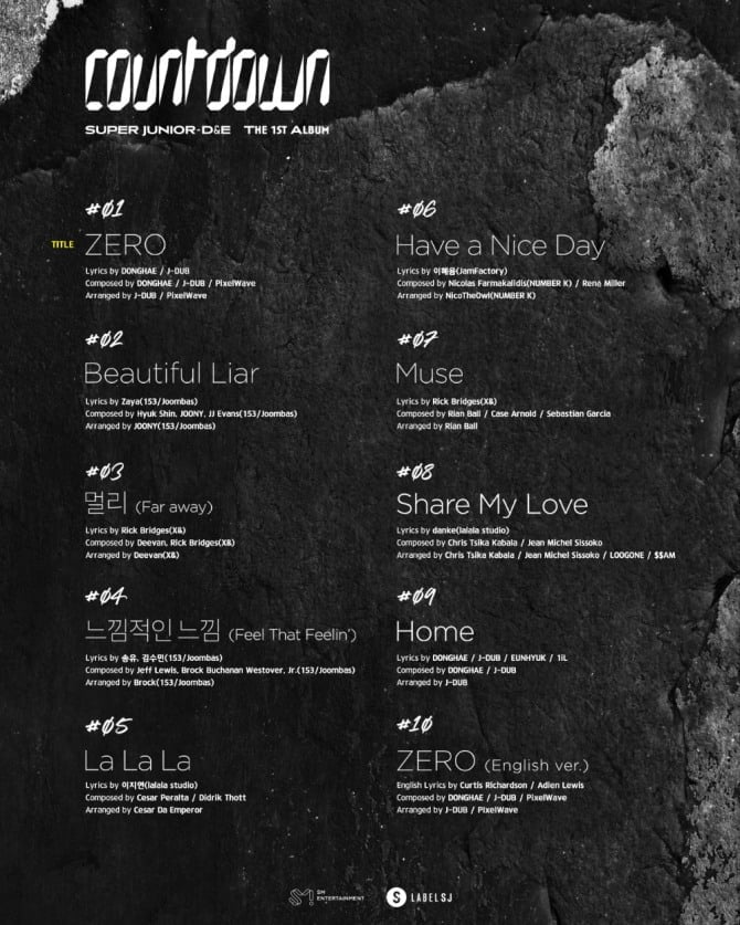 슈퍼주니어-D&E, 새 앨범 트랙리스트 공개…타이틀 곡 ‘ZERO’ 영어버전까지 10 트랙