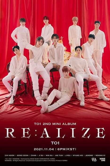 티오원, 순백 에너지 발산…미니 2집 ‘RE:ALIZE’ 개인+단체 포스터 공개