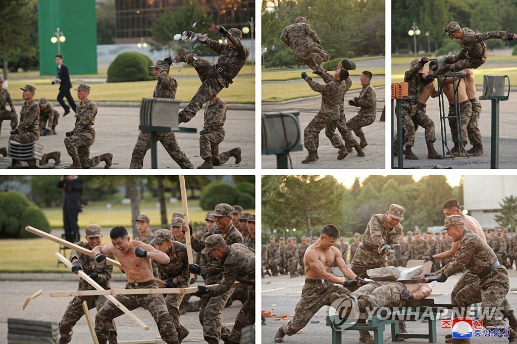 차력 쇼 같은 북한군 격파 시범에 외신들도 '주목'