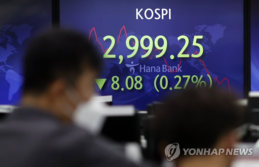 코스피 장 초반 보합권 등락…한때 3,000선 아래로(종합2보)