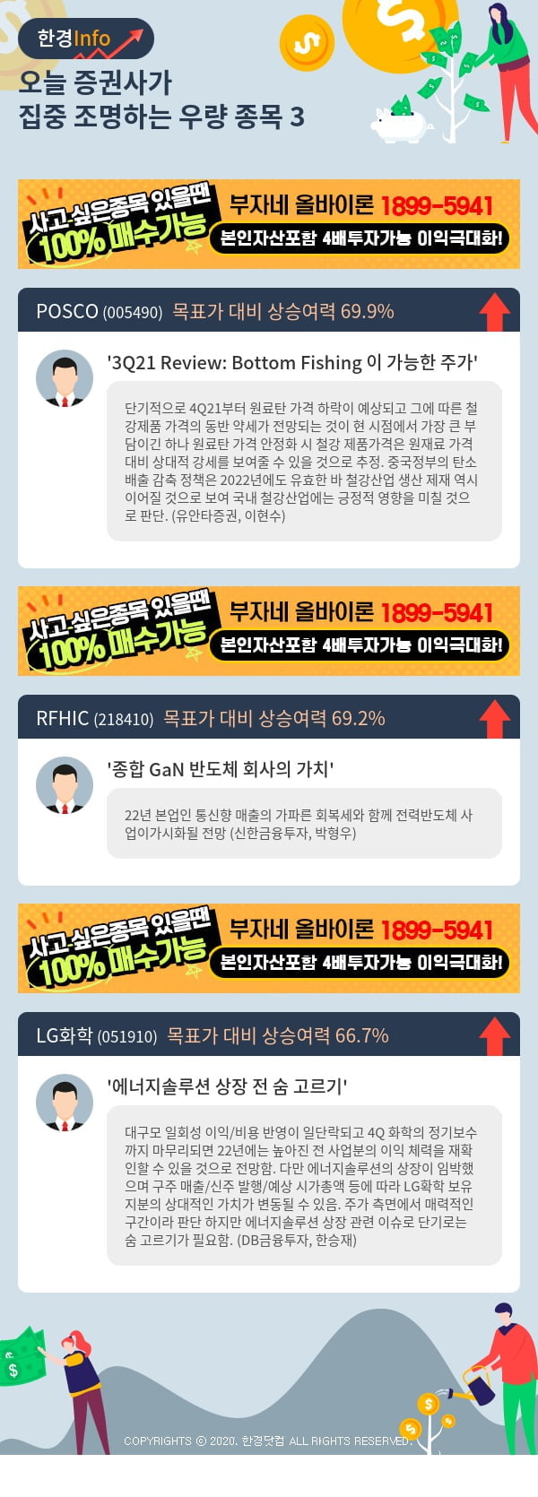 [핫클릭]오늘 증권사가 집중 조명하는 우량 종목 3