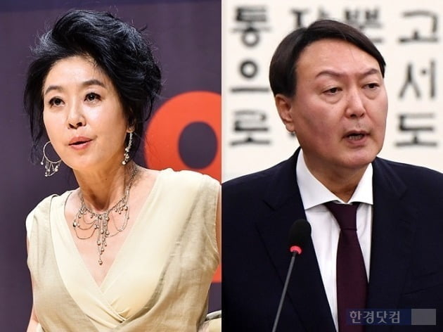 (왼쪽부터) 배우 김부선과 윤석열 전 검찰총장. / 한경DB