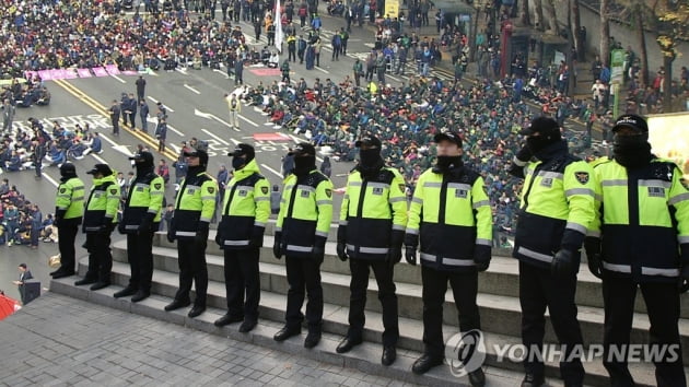 주말 집회 경찰(CG)