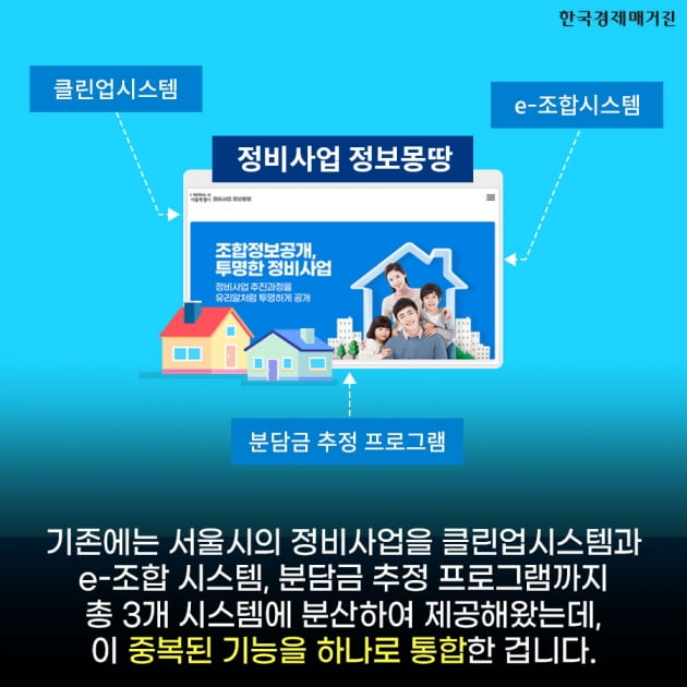 서울 재개발·재건축 정보가 궁금하다면? 서울시 <정비사업 정보몽땅>에서 한번에 확인하세요.