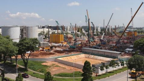 글로벌파운드리가 증설하고 있는 싱가포르 공장. 글로벌파운드리 홈페이지 캡처