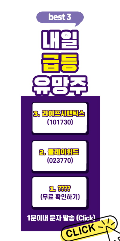 찾았다! 내일 급등 유망주 BEST3 !