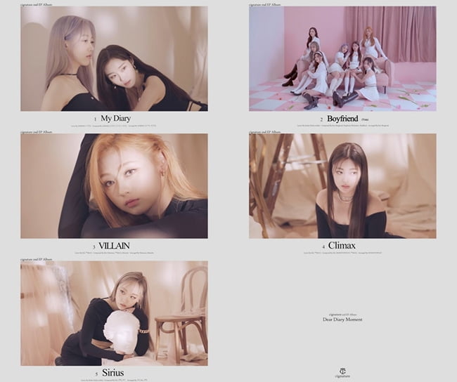 시그니처, 2nd EP '디어 다이어리 모먼트' 프리뷰 공개…소녀들의 다채로운 감정