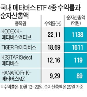 메타버스 담은 ETF에 투자금 몰린다…눈여겨볼 유망 상품은