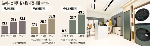 年 30% '폭풍성장'…백화점 가전 무서운 질주