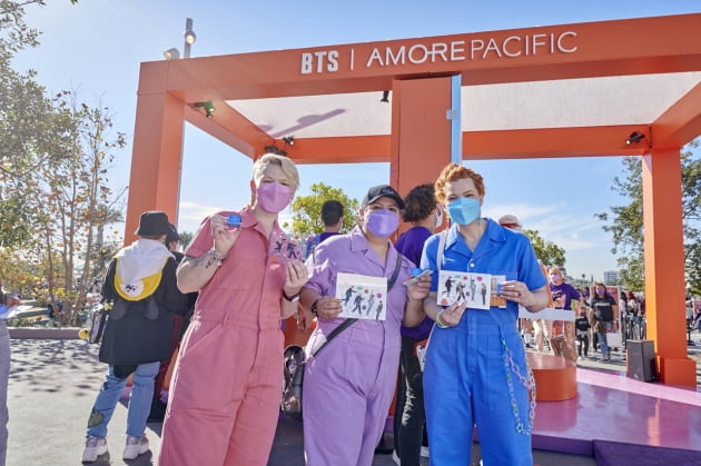  BTS 미국 콘서트 아모레퍼시픽 부스 현장.(사진=아모레퍼시픽)