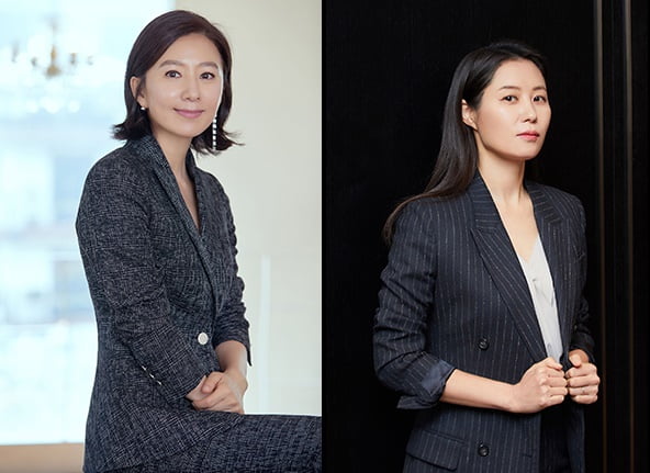 배우 김희애(왼쪽)와 문소리/ 사진=YG, 씨제스엔터테인먼트 제공