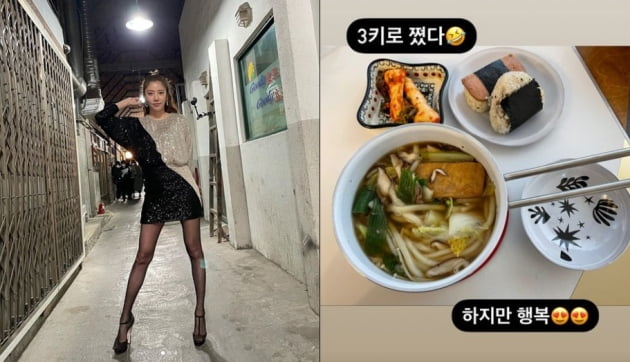 가수 손담비(왼쪽)가 공개한 식단/ 사진=인스타그램