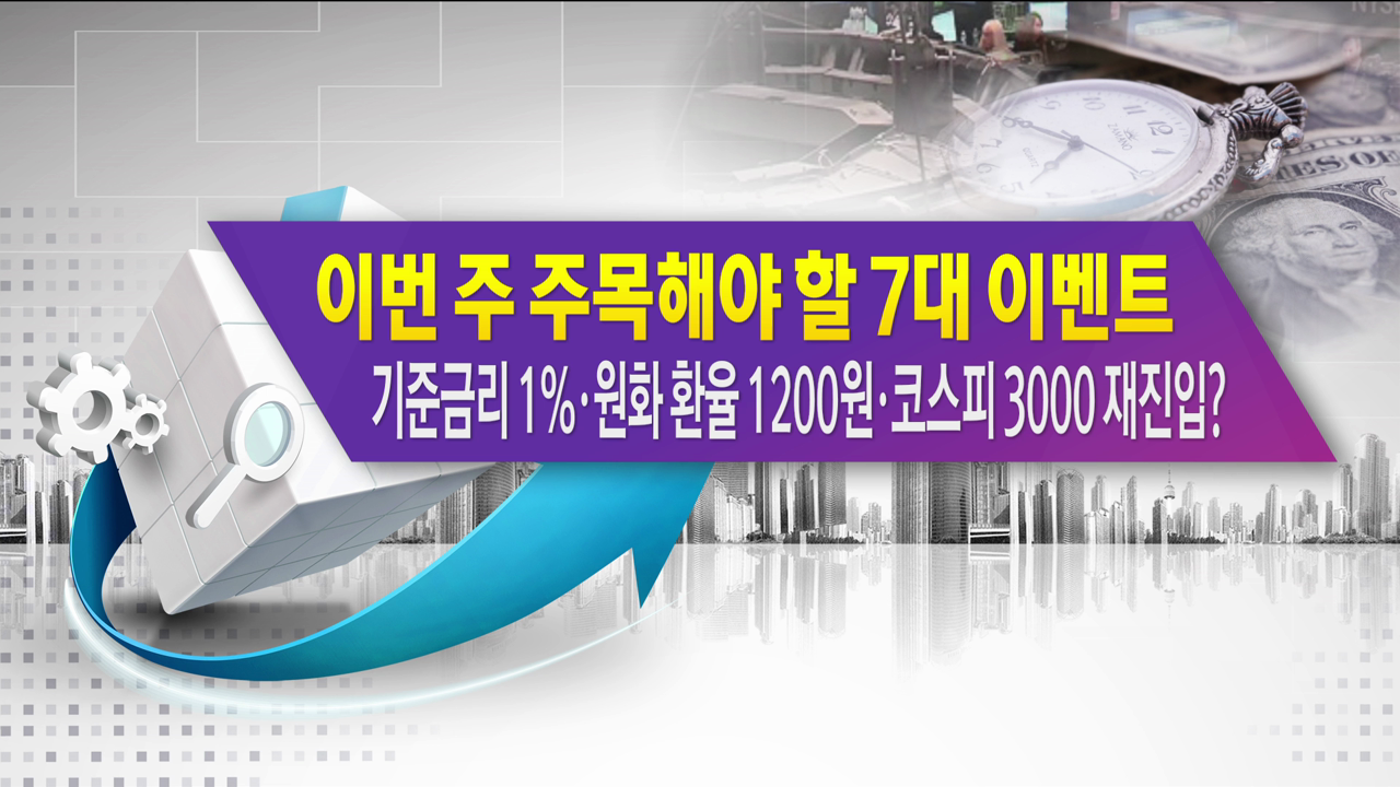 이번 주 주목해야 할 7대 이벤트 기준금리 1%·원화 환율 1200원·코스피 3000 재진입? [한상춘의 지금 세계는]