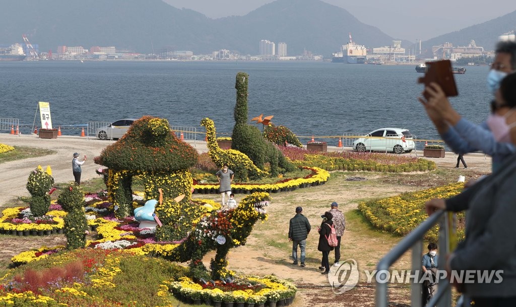 마산국화축제, 몰려드는 방문객에 '활짝'…10일까지 연장