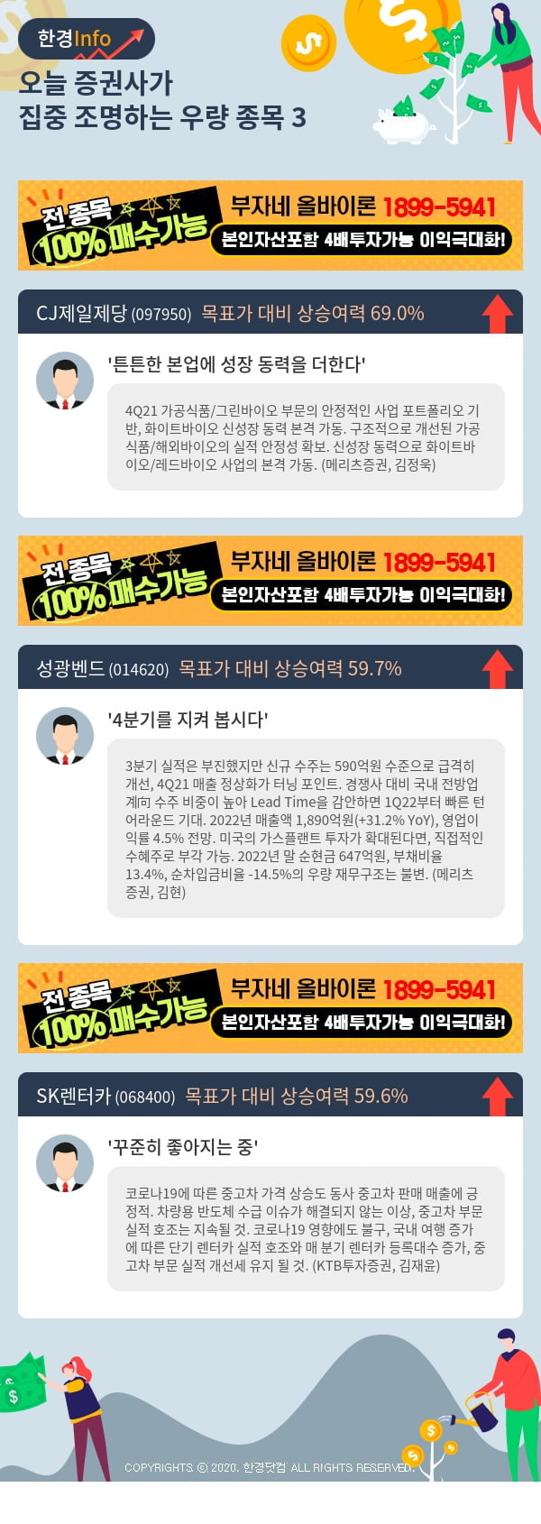 [핫클릭]오늘 증권사가 집중 조명하는 우량 종목 3