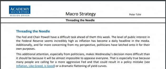 [김현석의 월스트리트나우] "FOMC 결정 이럴 것"…테이퍼 텐트럼은 없다?