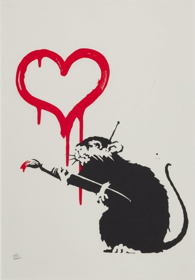 △테사가 지난 10일 조각투자를 오픈한 뱅크시의 작품 ‘러브 렛(Love Rat)’이 오픈 시작 1분 만에 판매 완료됐다. 사진은 작품 촬영 이미지.