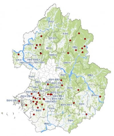경기도, 기획부동산 투기 차단조치로 '수원 성남 등 도내 14개시군 임야 2.7㎢' 투지거래허가구역 지정