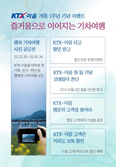 한국철도, KTX-이음 개통 1주년 고객감사 이벤트