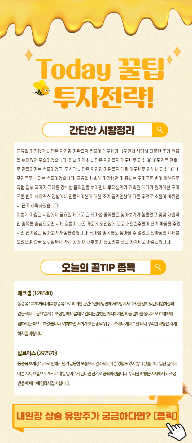 내일 장 대응전략 및 상승유력 기대주는? (클릭)