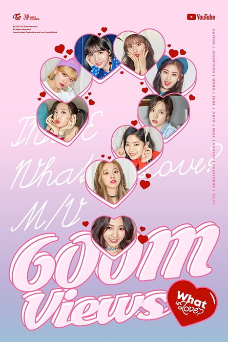 트와이스, 'What is Love?' 뮤직비디오 유튜브 6억 뷰 돌파…‘2번째 6억 뷰 기록’