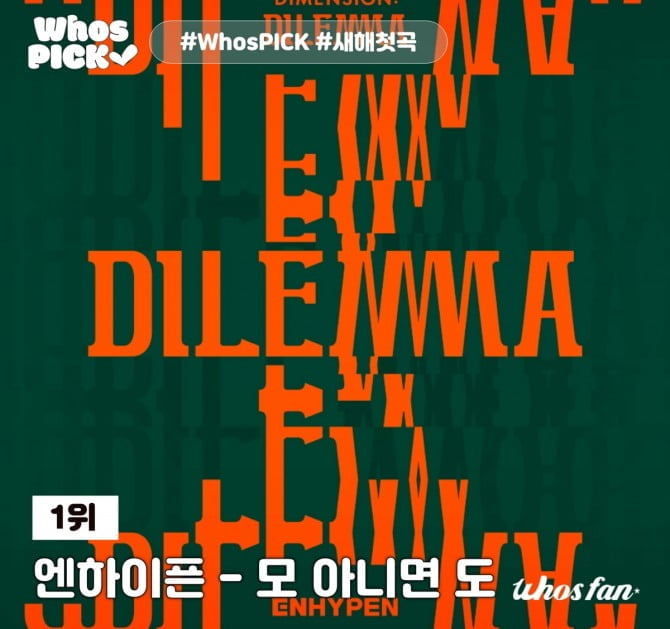 엔하이픈 ‘모 아니면 도’, 글로벌 팬덤의 ‘새해 첫 곡으로 베스트 인 노래’ 1위